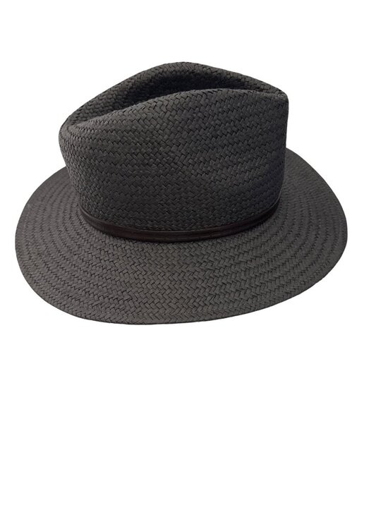 NWT Rag & Bone Packable Straw Fedora Hat Black Size Small main image 4